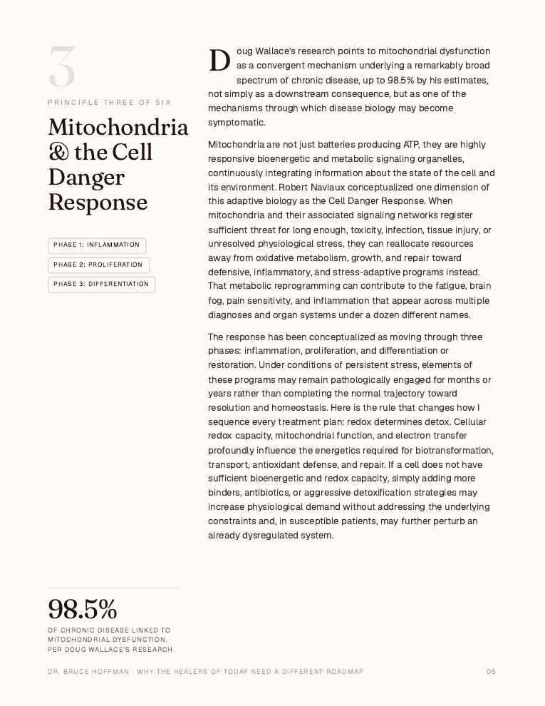 A page from the guide: principle three, mitochondria and the Cell Danger Response